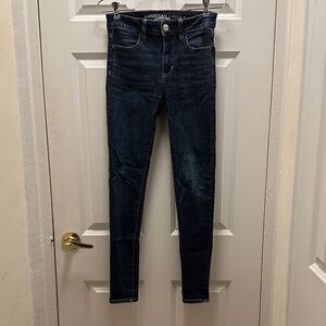 American Eagle Outfitters Women's Deep Blue Skinny Jeans